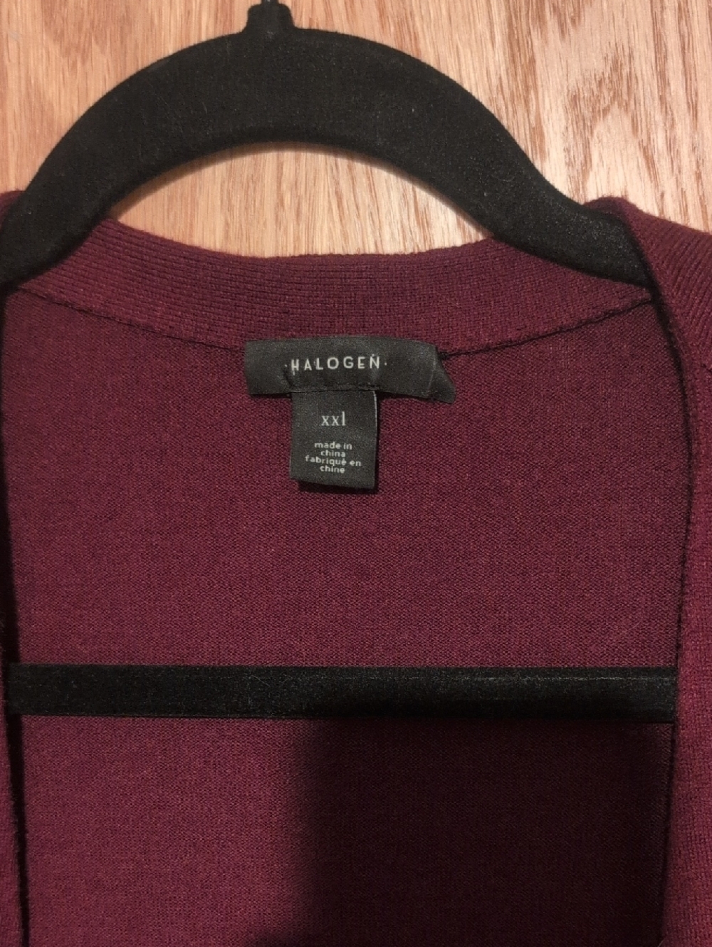 Halogen Deep Wine Open-Front Knit Cardigan